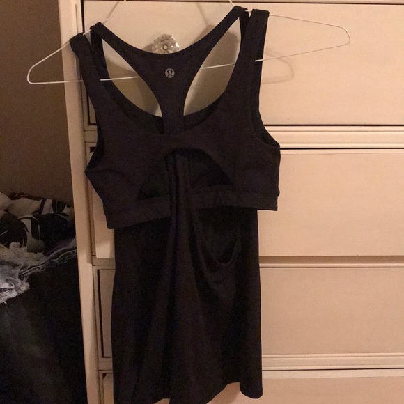 Lululemon black tank top with built in bra - Picture 2 of 2